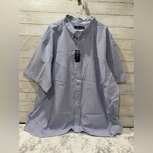 Ralph Lauren Button Down Shirt Men's 5XB Striped RL Untucked Fit Seersucker